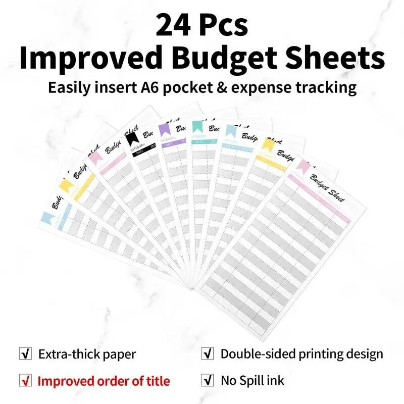 Budžeta grāmata ar naudas aploksnēm taupīšanas izaicinājums Budžeta grāmata Ūdensnecaurlaidīgi naudas taupīšanas piederumi skolām, birojiem un mājām