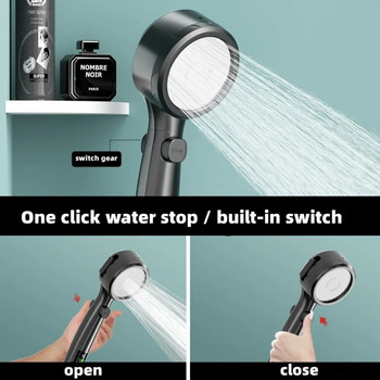 Нова ръчна LED душ глава с високо налягане Дисплей за температура 4 режима Регулируема дюза за спестяване на вода Дъждовна душ слушалка за баня