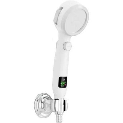 Naujas aukšto slėgio rankinis LED dušo galvutės temperatūros ekranas 4 režimų reguliuojamas vandenį taupantis antgalis Vonios lietaus dušo galvutė