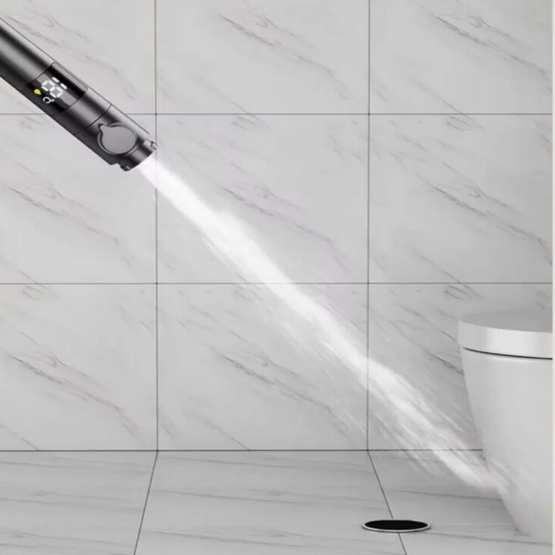 Naujas aukšto slėgio rankinis LED dušo galvutės temperatūros ekranas 4 režimų reguliuojamas vandenį taupantis antgalis Vonios lietaus dušo galvutė