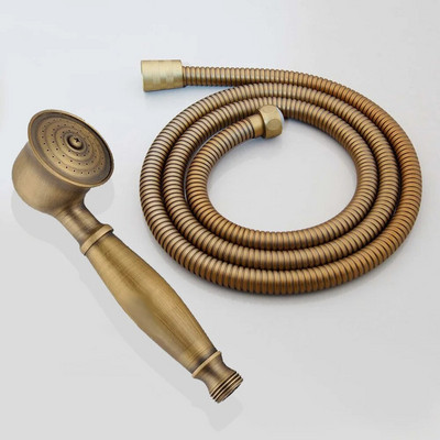 Старинна месингова душ слушалка Ръчен душ слушалка за баня 1,5 м маркуч за душ