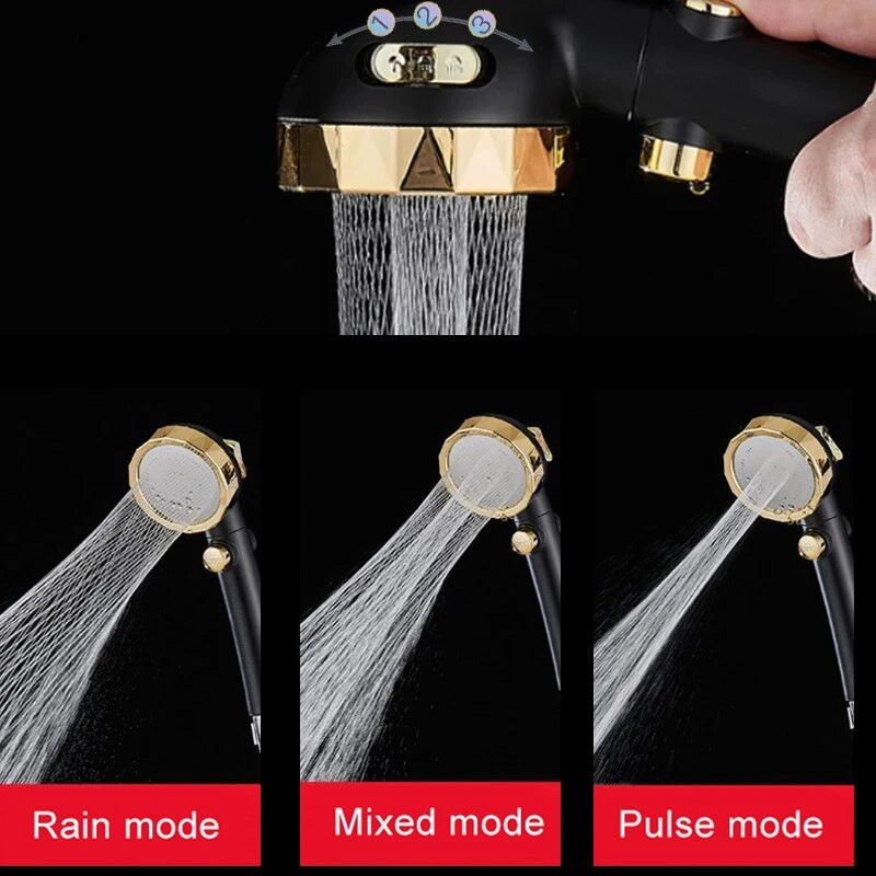 Αναβάθμιση υψηλής πίεσης Κεφαλή ντους 3 Λειτουργίες Ρυθμιζόμενη κεφαλή ντους Εξοικονόμηση νερού Ακροφύσιο ψεκασμού βροχής υπό πίεση Προμήθειες μπάνιου