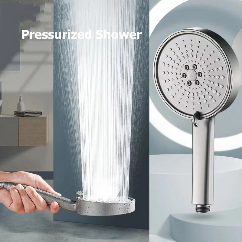 Κεφαλή ντους Zloog 5 Λειτουργίες Μαύρη Υψηλή Πίεση Ντους βροχόπτωσης Εξοικονόμηση νερού Μεγάλο πάνελ Ψεκαστήρας μεγάλης ενίσχυσης Αξεσουάρ μπάνιου