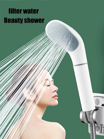 Филтър за душ глава под налягане Красота Пречистване на кожата Сушилна глава за цветя Домакински бойлер Вана Пакет маркуч за баня