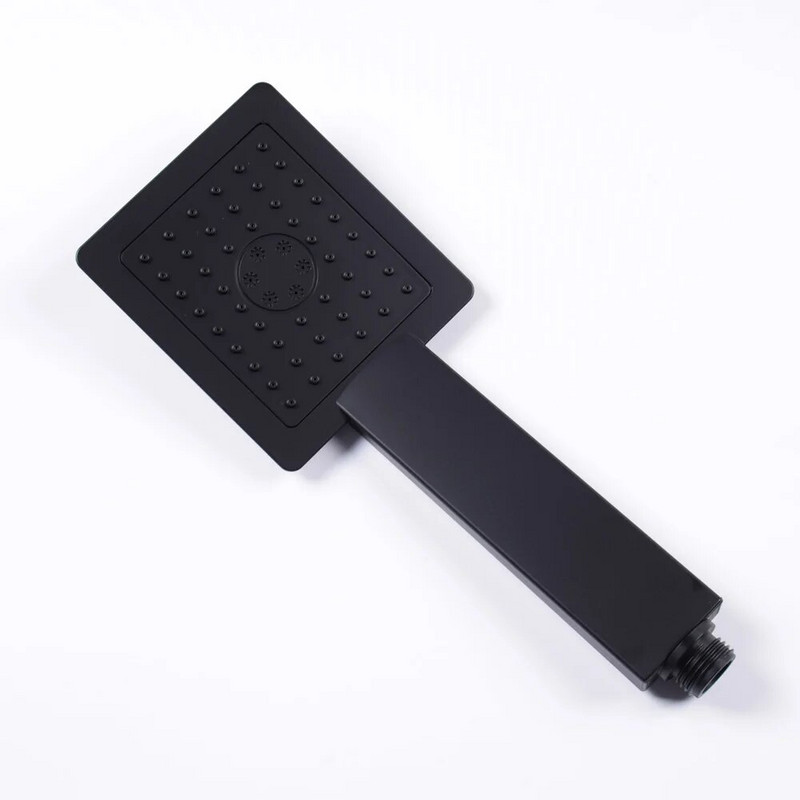 Greitas pristatymas ABS plastikinis vonios kambarys Big Square, vandenį taupantis dušo galvutė Black Bath Rainfall rankinė dušo galvutė