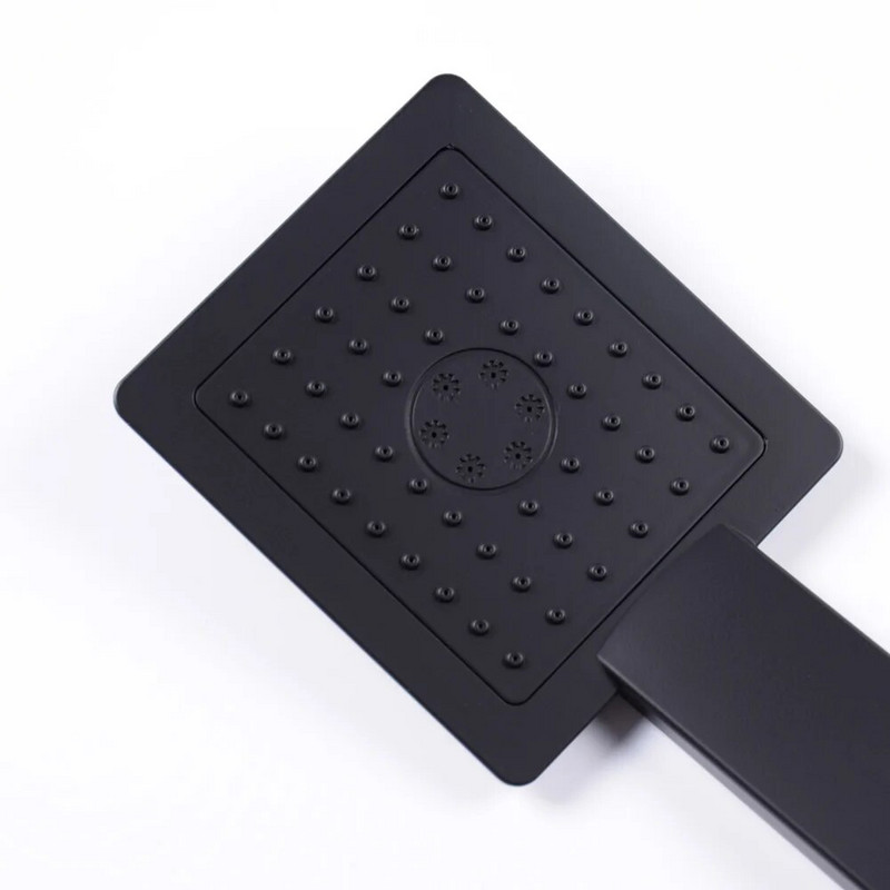 Greitas pristatymas ABS plastikinis vonios kambarys Big Square, vandenį taupantis dušo galvutė Black Bath Rainfall rankinė dušo galvutė