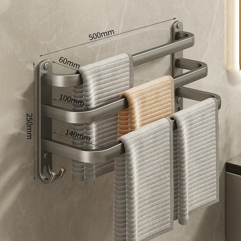 Ermo vannitoatarvikud Seinale paigaldatav käterätikuivati ruum Alumiiniumist duširuumi hoidik käterätikuivati 20-60 cm mitmekihiline käterätikuivati