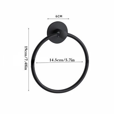 Σετ αξεσουάρ μπάνιου Επιτοίχια πετσέτα ράφι χαρτιού τουαλέτας Σετ υλικών μπάνιου Μαύρο ματ από ανοξείδωτο χάλυβα