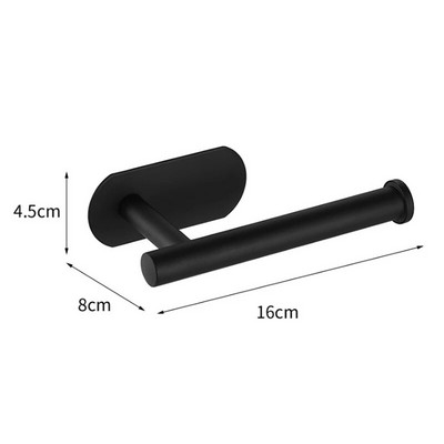 Σετ αξεσουάρ μπάνιου Επιτοίχια πετσέτα ράφι χαρτιού τουαλέτας Σετ υλικών μπάνιου Μαύρο ματ από ανοξείδωτο χάλυβα