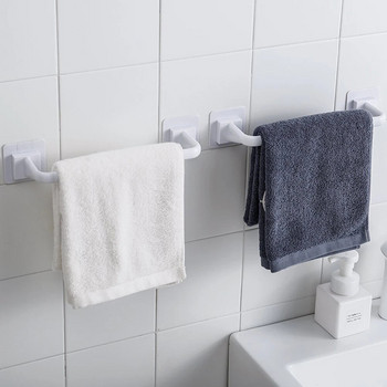 Λευκή μαύρη κρεμάστρα για πετσέτες Ράβδος για πετσέτες Θήκη για πετσέτες Ράφι τοίχου ράφι Αυτοκόλλητη επιτοίχια Μπάνιο Κουζίνα Αντιοξειδωτική Οικιακή