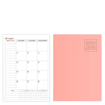 Päevik Nädala Kuu päevakava 2024 A4 A5 Märkmik Akadeemiline Nädala Agenda Tegevusi Märkmik 12 kuu planeerija Aja korraldaja