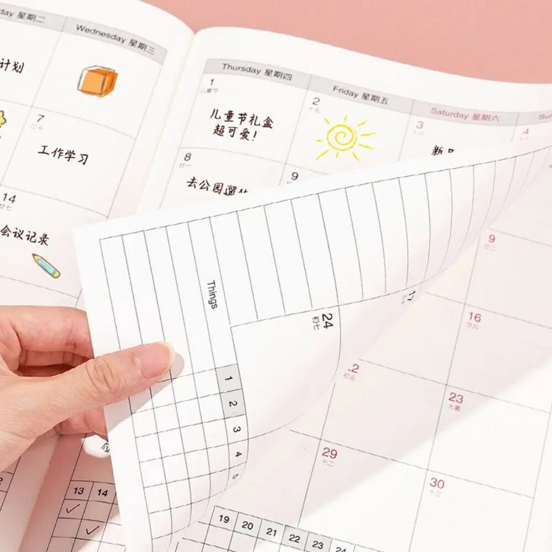 Päevik Nädala Kuu päevakava 2024 A4 A5 Märkmik Akadeemiline Nädala Agenda Tegevusi Märkmik 12 kuu planeerija Aja korraldaja