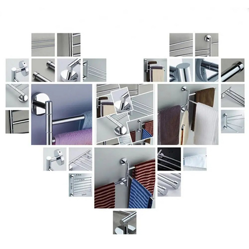 Roostevabast terasest käterätikuivati pöörlev rätikuriiul Vannituba köök Seinale paigaldatav rätikuhoidja poleeritud nagi hoidik Riistvara tarvik