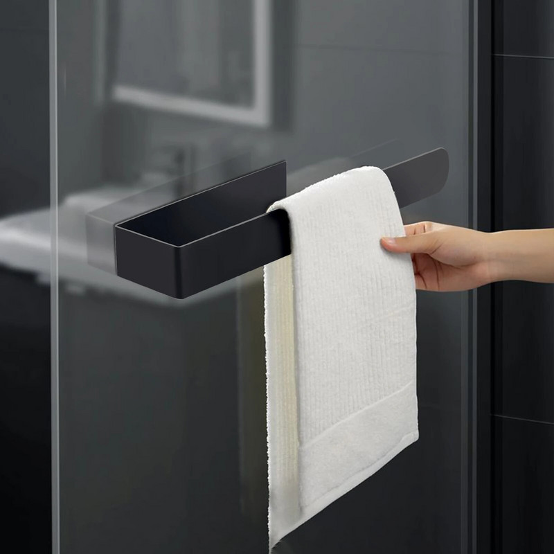 Αυτοκόλλητη θήκη για πετσέτες ράφι για πετσέτες μπάνιου χωρίς τρύπημα από ανοξείδωτο ατσάλι Κρεμάστρα τοίχου για πετσέτες μπάνιου Οργανωτής μπάνιου
