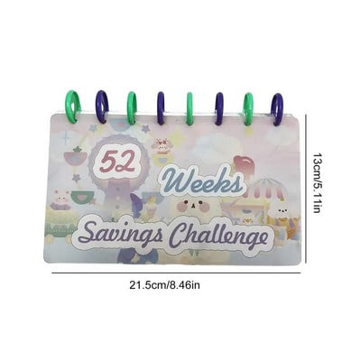 Βιβλίο Savings Challenge επαναχρησιμοποιήσιμο 52 εβδομάδων Δαπάνες και Κόστος Organizer Planner Notebook Προμήθειες διαχείρισης χρημάτων για οικογένεια