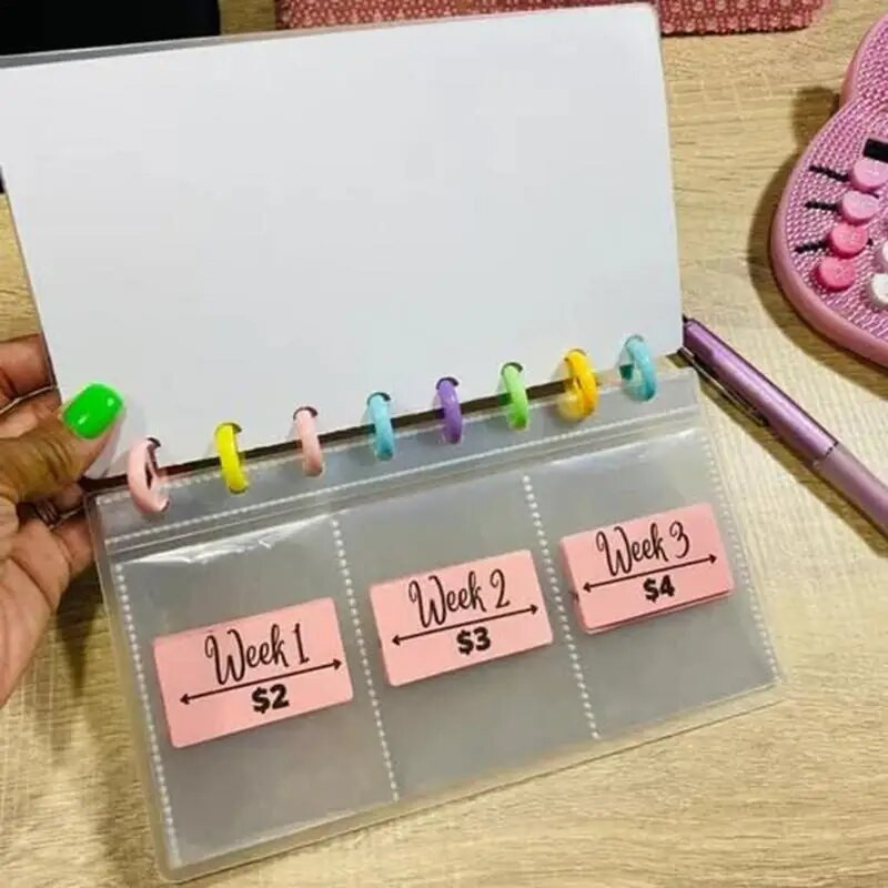 Βιβλίο Savings Challenge επαναχρησιμοποιήσιμο 52 εβδομάδων Δαπάνες και Κόστος Organizer Planner Notebook Προμήθειες διαχείρισης χρημάτων για οικογένεια