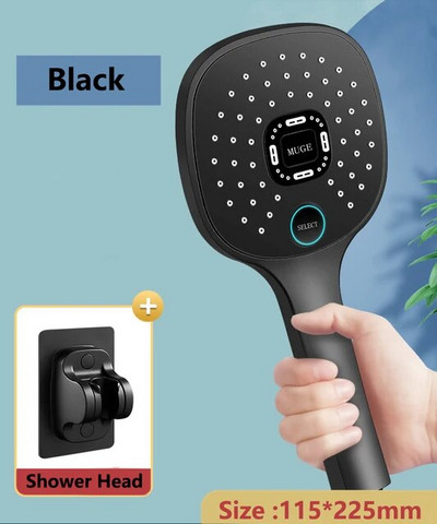 Nauja didelė skydinė lietaus dušo galvutė aukšto slėgio vandenį taupanti didelė vandens išeiga Trijų režimų reguliuojami vonios kambario priedai