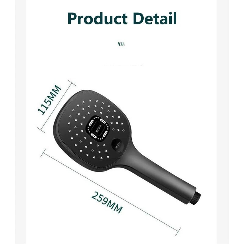 Nauja didelė skydinė lietaus dušo galvutė aukšto slėgio vandenį taupanti didelė vandens išeiga Trijų režimų reguliuojami vonios kambario priedai