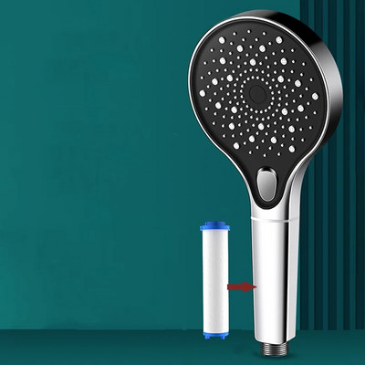 3 režiimi ümmargune dušiotsik Calcario filtriga spaa kõrgsurve säästev vesi vihmavooliku süsteemi komplekt Vannitoa segisti tarvikud