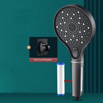 3 režiimi ümmargune dušiotsik Calcario filtriga spaa kõrgsurve säästev vesi vihmavooliku süsteemi komplekt Vannitoa segisti tarvikud