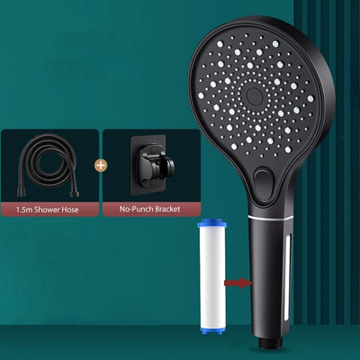 3 režiimi ümmargune dušiotsik Calcario filtriga spaa kõrgsurve säästev vesi vihmavooliku süsteemi komplekt Vannitoa segisti tarvikud