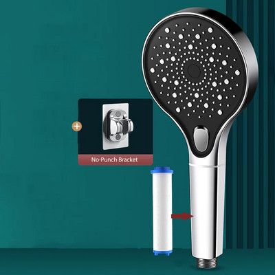 3 režiimi ümmargune dušiotsik Calcario filtriga spaa kõrgsurve säästev vesi vihmavooliku süsteemi komplekt Vannitoa segisti tarvikud