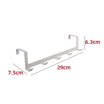 Куки над вратата 5 куки Органайзер за домашна баня Поставка за дрехи Палто Шапка Закачалка за кърпи Нов държач за кухненски принадлежности за баня