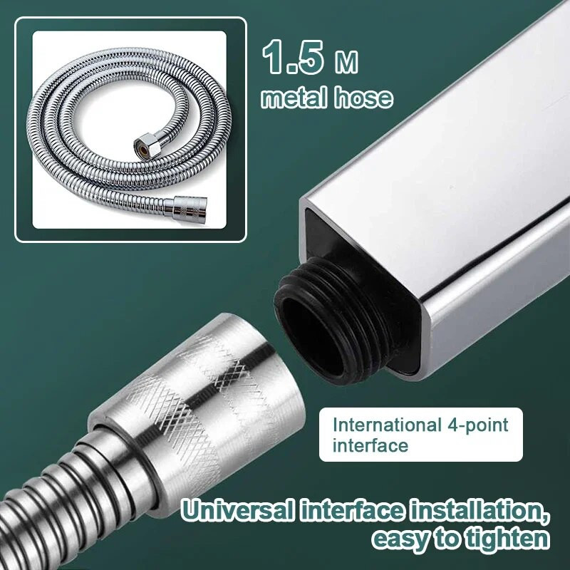 Κεφαλή ντους υψηλής πίεσης 7 Λειτουργίες Βροχόπτωση Εξοικονόμηση νερού Ακροφύσιο ψεκασμού ντους χειρός Μασάζ νερού για αξεσουάρ μπάνιου