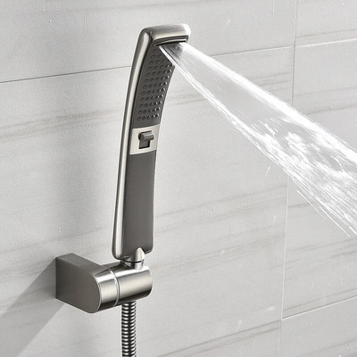 Полиран никел Ръчен душ Душ Баня 2 Функции Дъждовен душ под високо налягане Комплект пръскачки Водоспестяващ Душ водопад