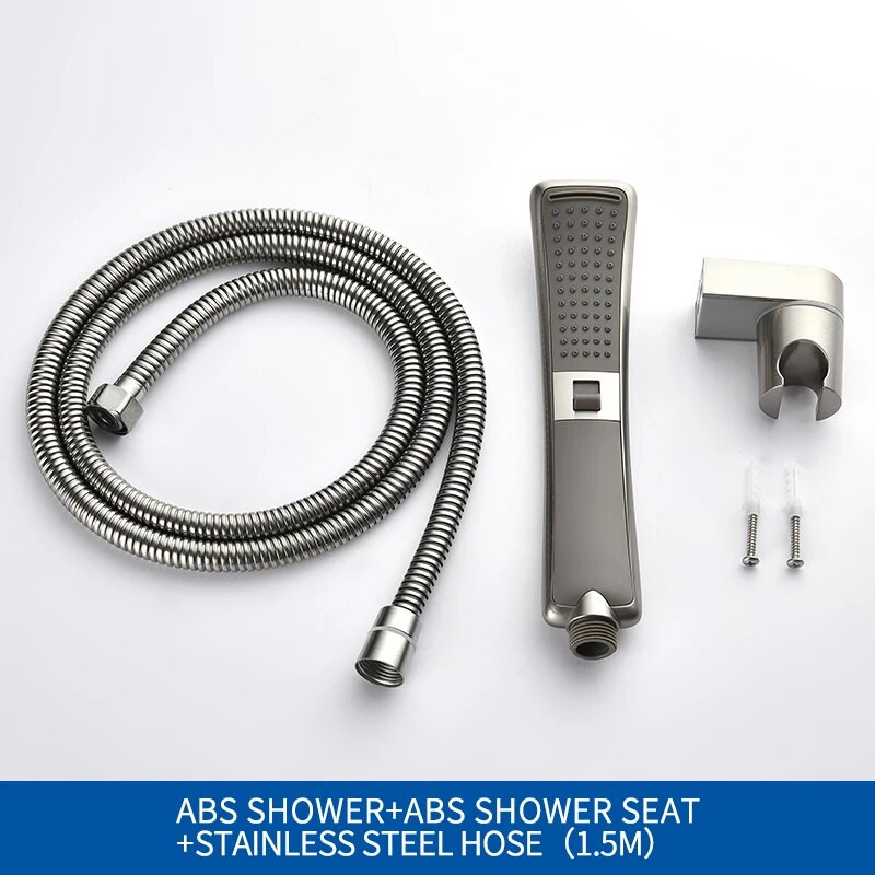 Ručná sprcha s brúseným niklom do kúpeľne, 2 funkcie, vysokotlaková dažďová sprcha, sada rozprašovačov, úsporná vodopádová sprcha