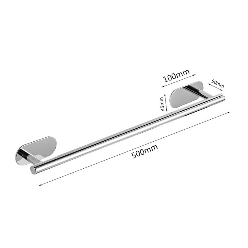 Στήριγμα για πετσέτες από ανοξείδωτο ατσάλι Αυτοκόλλητη ράγα για πετσέτες χωρίς διάτρηση Κρεμάστρα για πετσέτες κουζίνας Κρεμαστά τοίχου Εξοπλισμός μπάνιου για το σπίτι