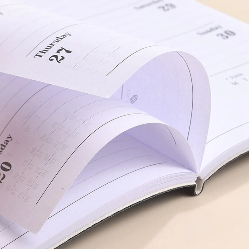 Σημειωματάριο A6 Planner Purple Ιαν. 2024 - Δεκ. 2024, Daily Hourly Planner 2024, Premium Paper (Μωβ)
