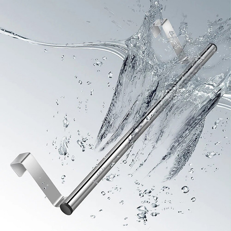 Πρακτική κρεμαστή θήκη για πετσέτες από ανοξείδωτο χάλυβα πάνω από την πόρτα Μπαρ πετσετών Μπάνιο Ντουλάπα κουζίνας Κρεμάστρα για πετσέτες Αξεσουάρ σπιτιού