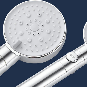 ZhangJi 2022 Нова 5-функционална душ слушалка с бутон за спиране 10 см голям панел Силиконов гел Дупка Лесно почистване Накрайник за баня Пръскачка