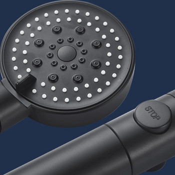ZhangJi 2022 Νέα κεφαλή ντους 5 λειτουργιών με κουμπί Stop 10 cm Μεγάλο πάνελ τρύπα τζελ σιλικόνης Ψεκαστήρας ακροφυσίου μπάνιου εύκολου καθαρισμού