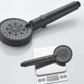 ZhangJi 2022 Нова 5-функционална душ слушалка с бутон за спиране 10 см голям панел Силиконов гел Дупка Лесно почистване Накрайник за баня Пръскачка