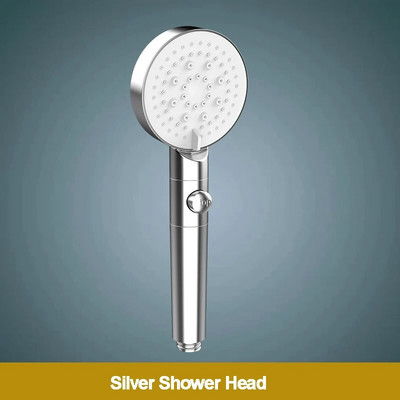 ZhangJi 2022 Νέα κεφαλή ντους 5 λειτουργιών με κουμπί Stop 10 cm Μεγάλο πάνελ τρύπα τζελ σιλικόνης Ψεκαστήρας ακροφυσίου μπάνιου εύκολου καθαρισμού