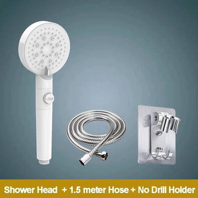 ZhangJi 2022 Νέα κεφαλή ντους 5 λειτουργιών με κουμπί Stop 10 cm Μεγάλο πάνελ τρύπα τζελ σιλικόνης Ψεκαστήρας ακροφυσίου μπάνιου εύκολου καθαρισμού