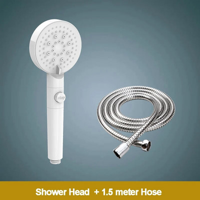 ZhangJi 2022 Νέα κεφαλή ντους 5 λειτουργιών με κουμπί Stop 10 cm Μεγάλο πάνελ τρύπα τζελ σιλικόνης Ψεκαστήρας ακροφυσίου μπάνιου εύκολου καθαρισμού