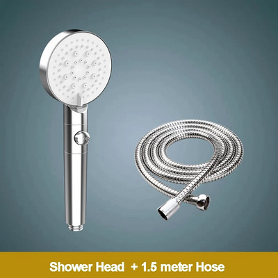 ZhangJi 2022 Νέα κεφαλή ντους 5 λειτουργιών με κουμπί Stop 10 cm Μεγάλο πάνελ τρύπα τζελ σιλικόνης Ψεκαστήρας ακροφυσίου μπάνιου εύκολου καθαρισμού