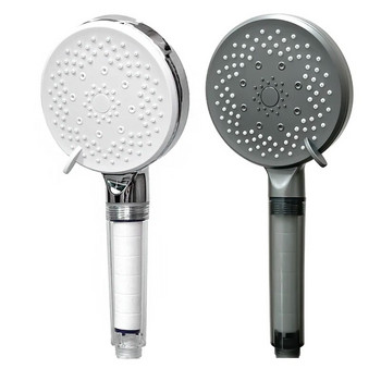 5 режима Душ слушалка за спестяване на вода с голям панел, регулируема душ слушалка за воден масаж с високо налягане и филтър за баня