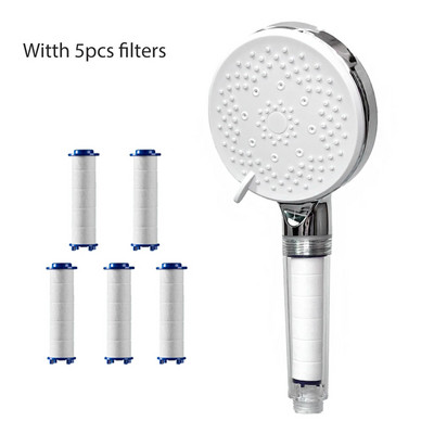 5 režiimi suur paneel, vett säästev dušipea, reguleeritav kõrgsurvega veemassaažiga dušipea koos filtriga vannituppa
