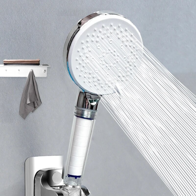 5 režiimi suur paneel, vett säästev dušipea, reguleeritav kõrgsurvega veemassaažiga dušipea koos filtriga vannituppa