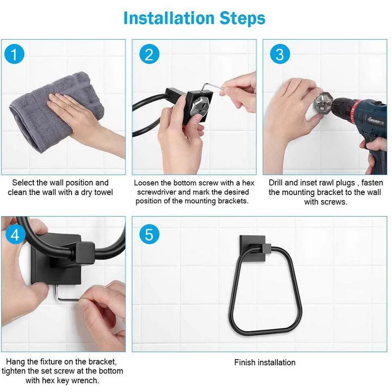 Νέο μαύρο δαχτυλίδι για πετσέτες από ανοξείδωτο ατσάλι Nordic τετράγωνο δαχτυλίδι για πετσέτες Δαχτυλίδι για πετσέτες σκουπίζοντας πετσέτα τετράγωνο δαχτυλίδι 2023