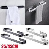Κρεμάστρα κρεμάστρα για πετσέτες από αλουμίνιο 20/45 CM Πολυλειτουργική θήκη πετσετών χωρίς διάτρηση Μπάνιο Επιτοίχια θήκη για πετσέτες παντόφλες