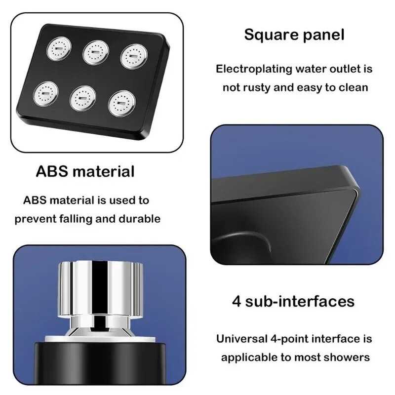 Mini erdvinis slėginis dušo galvutė Vandenį taupantis dušas Vonios kambario priedai Vonios vonios stiprintuvas dušo blokas