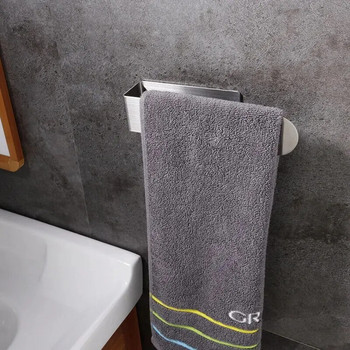 Проста скандинавска стойка за кърпи за тоалетна за баня 304 неръждаема стомана без пробиване с един прът за кърпи Модерен опростен стил