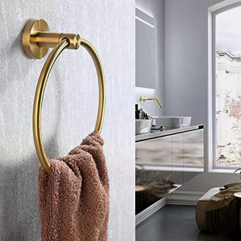 Držiak na uteráky z nehrdzavejúcej ocele, samolepiaci, kúpeľňový, nástenný, držiak na uteráky, zlatý vešiak na uteráky