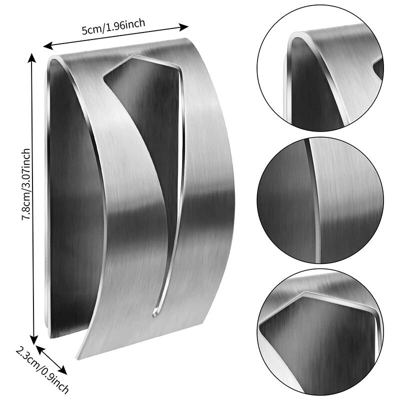 4 dalių lipnus rankšluosčių kabliuko laikiklio griebtuvas, nerūdijančio plieno virtuvinio rankšluosčio kablio sieninis laikiklis, nesigręžiantis