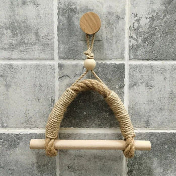 Държач за дървени хартиени кърпи за баня Монтиран на стена триъгълен държач за кърпи за тоалетна